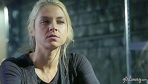 Busty blonde gets fucked by her busty lesbian cousin