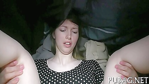 A gorgeous big cock is going deep inside her mouth