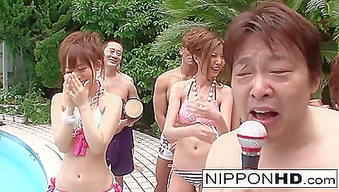 Asian babes have a wonderful threesome with a jock