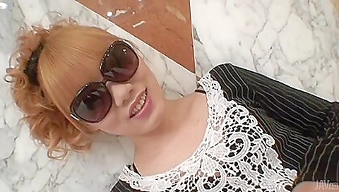 Japanese babe cum shot while getting her hairy pussy filled up