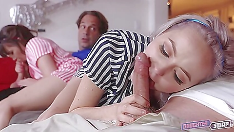 Busty blonde brunette in a black dress 18+ video clip