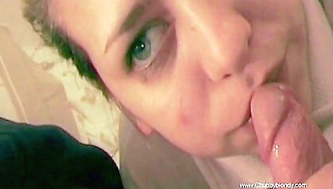 Busty milf gets a big deepthroat cum shot from behind