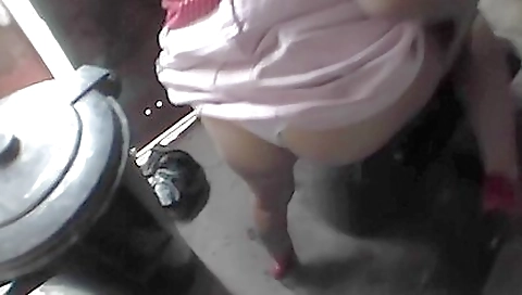 Brunette with huge ass sucking and riding a black dick