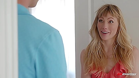 Blond babe 18+ sucks her nappy and then cunnilingus