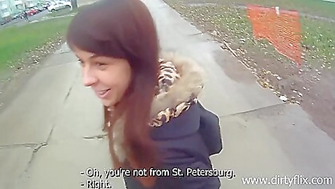 Russian teeny with a sexy face and nice tits on a camera