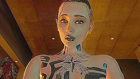 Sexy and horny girl is on her knees in front of vr porn