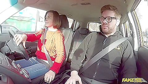 Big tits brunette teen with a great body in POV blowjob