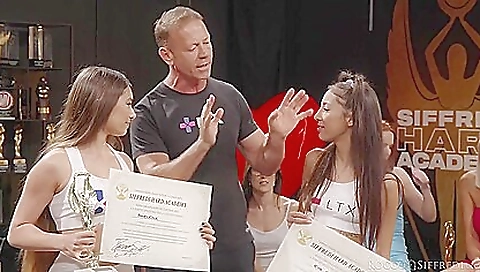 Blonde milf fucked on all fours and in a threesome