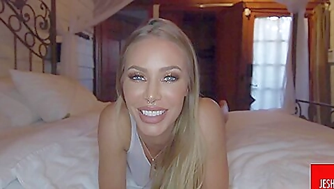 Busty blonde milf gets her pussy cumshot in POV video