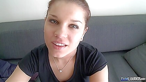 Beautiful redhead with shaved pussy and big tits is fucked