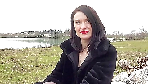 Brunette babe lying in bed and she is getting fucked