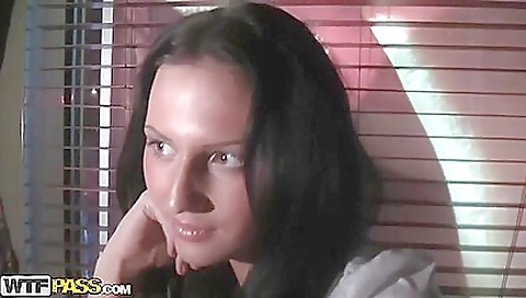 Hot amateur brunette with natural tits 18+ with a huge black penis