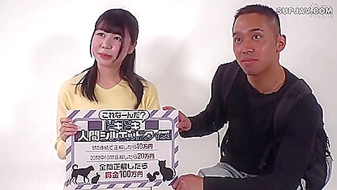 Japanese brunette plays with her boyfriend's big cock