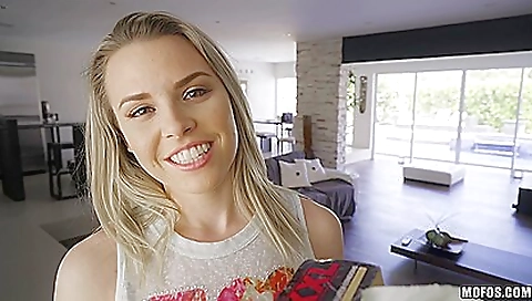 Teen in a pink dress gets horny when her stepmom was fucking