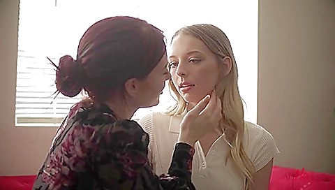 Lesbian 18+ video shows a hot brunette with short hair