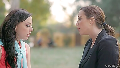 Big tits brunette hairy teen gets on her knees to cum