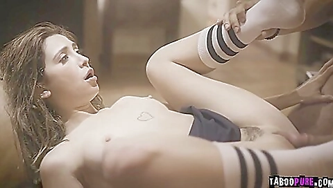 Big booty brunette is giving a deepthroat blow job