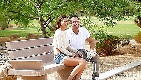 Tattooed brunette gets fucked hard in a blowjob scene