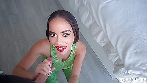 Brunette pornstar fucked in missionary by her boyfriend