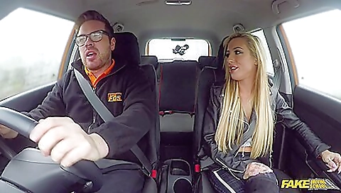 Busty blonde with big tits fucks her ass and her pussy