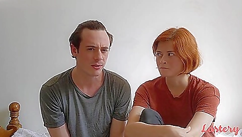 Redhead babe with a tattoo on her ass is getting fucked