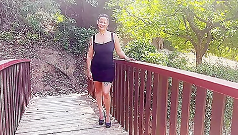 Lucky lady with huge tits loves to feel hot on camera